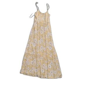 Womens Sundress Size Large Yellow Easter Dress Sleeveless Maxi